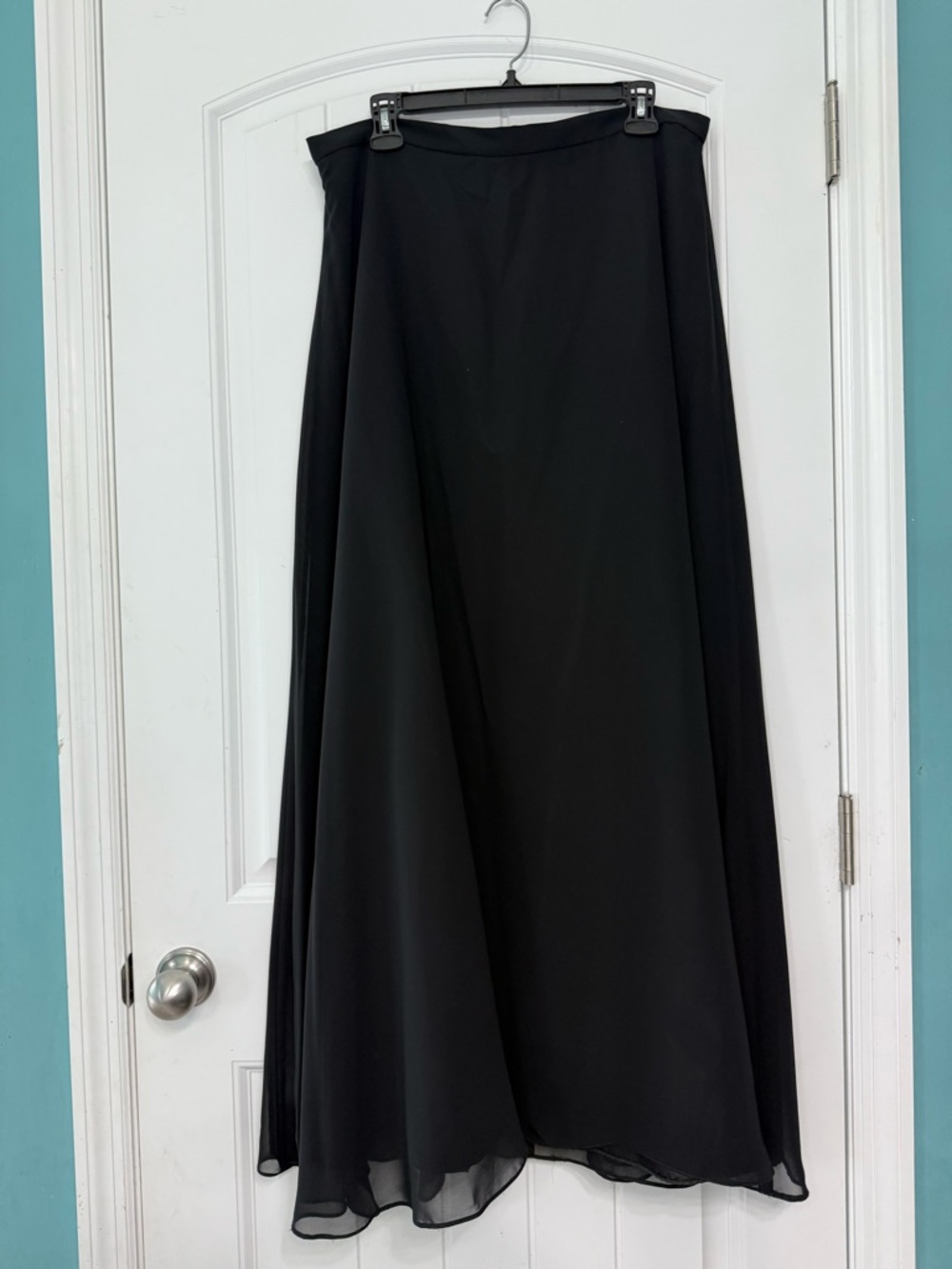 B2 Black Chiffon Maxi Formal Skirt Vintage